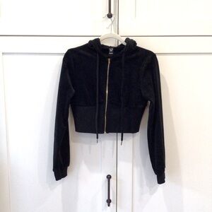 Windsor Cropped Zip Up Hoodie Size L